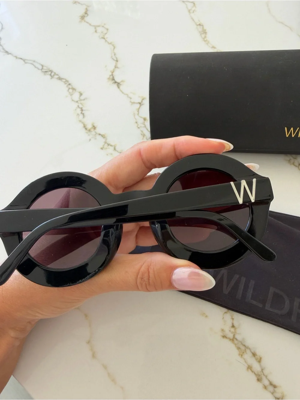 Wildfox Black and Gold Bel Air Round Sunglasses